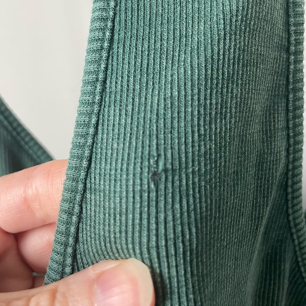 Anthropologie Daily Practice 100% cotton Green Racerback hi-lo dress size Small - Picture 10 of 16